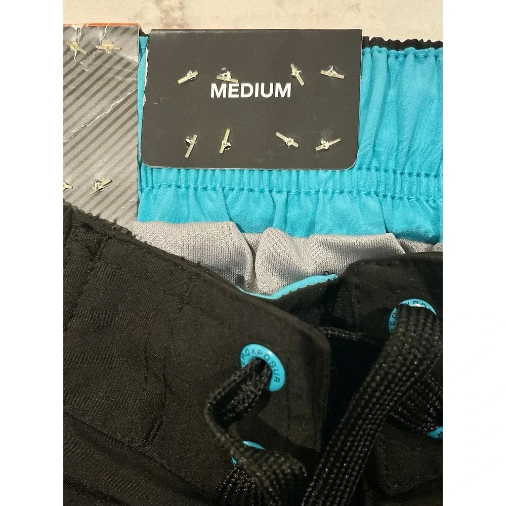 ZEROXPOSUR Black Shorts Mens Size Medium‎ M Side Pocket Elastic Waist Swim $48